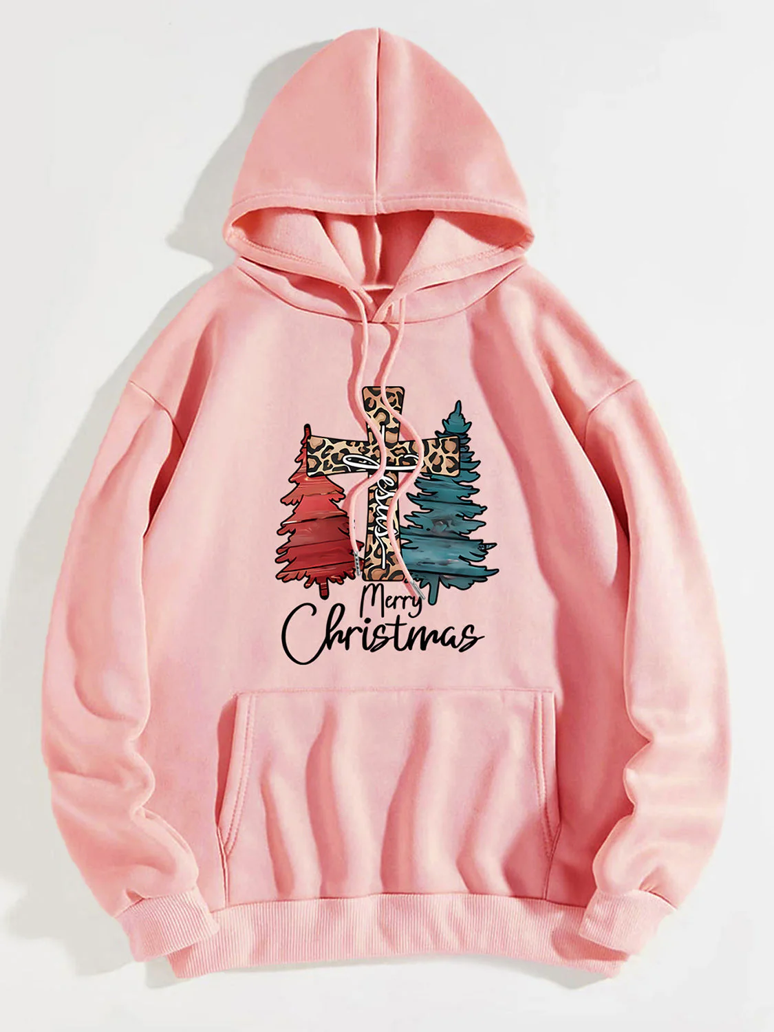 MERRY CHRISTMAS Graphic Drawstring Hoodie - Image 7
