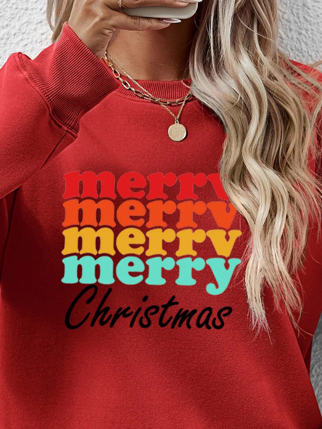 MERRY CHRISTMAS Graphic Long Sleeve Sweatshirt - Image 11