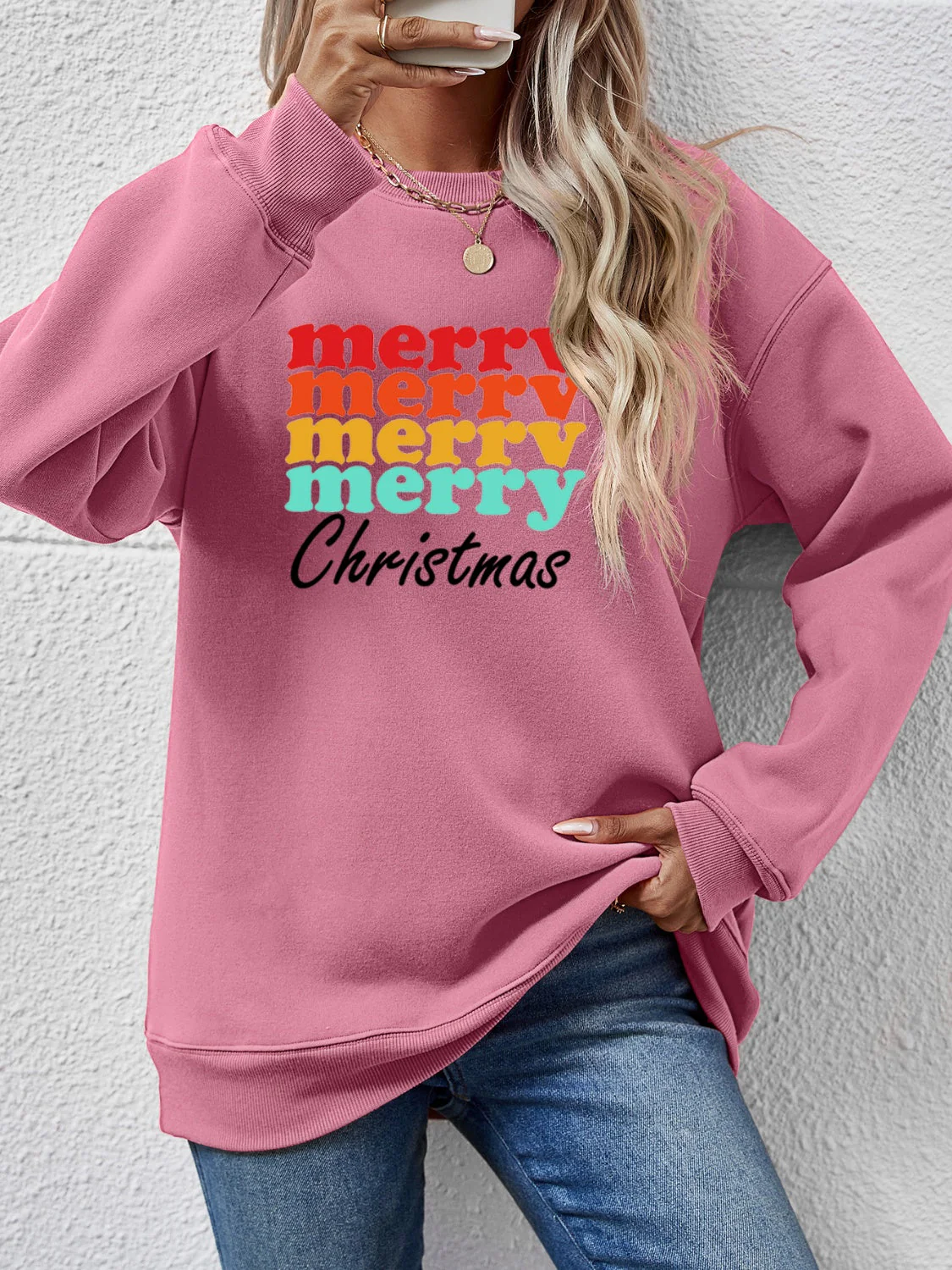 MERRY CHRISTMAS Graphic Long Sleeve Sweatshirt - Image 16