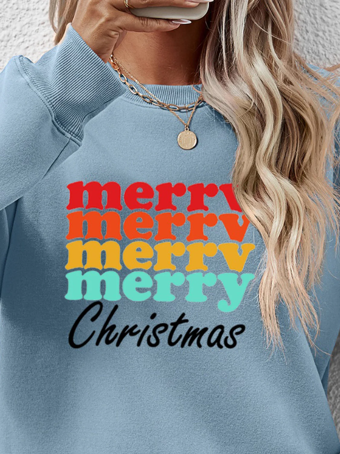 MERRY CHRISTMAS Graphic Long Sleeve Sweatshirt - Image 20