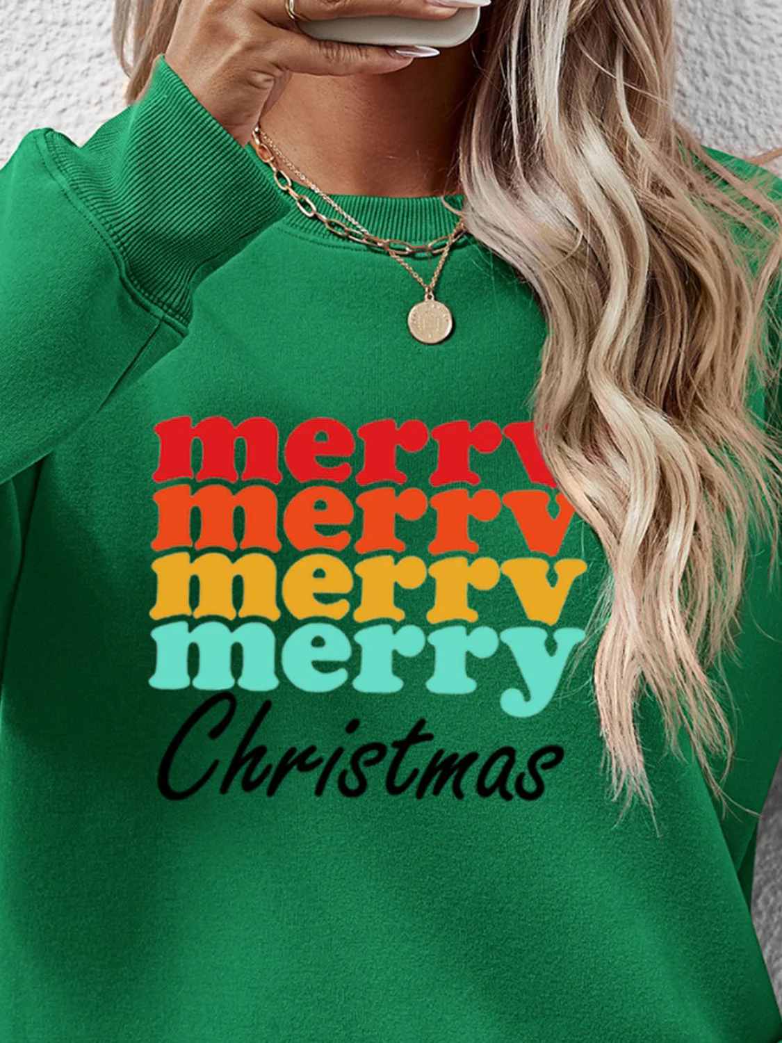 MERRY CHRISTMAS Graphic Long Sleeve Sweatshirt - Image 23