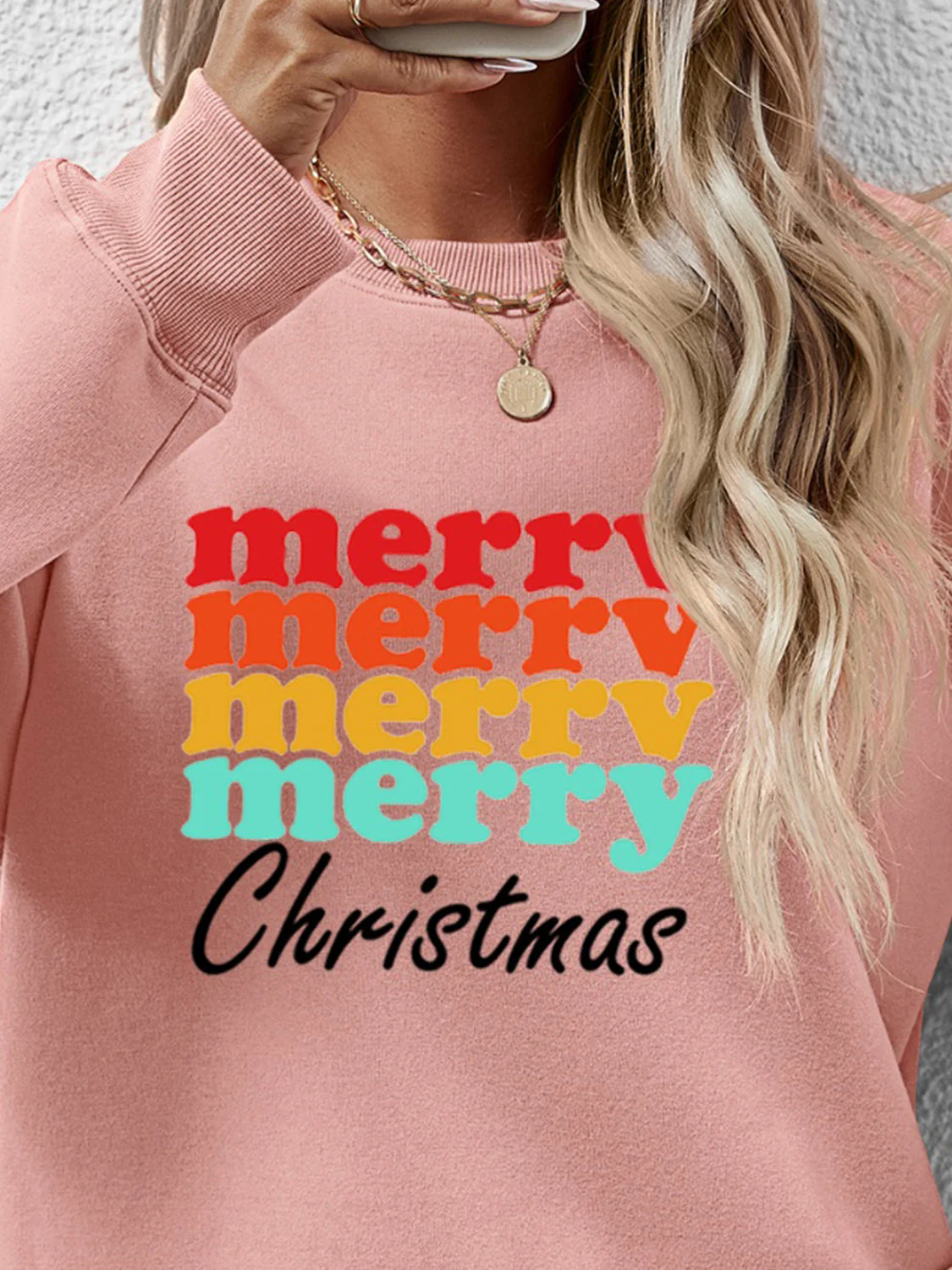 MERRY CHRISTMAS Graphic Long Sleeve Sweatshirt - Image 5