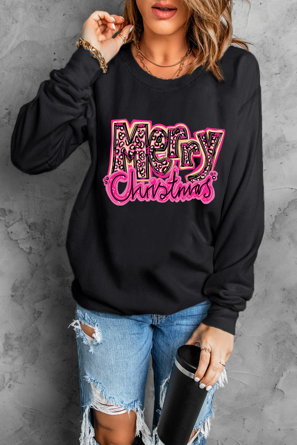 MERRY CHRISTMAS Long Sleeve Sweatshirt - Image 3