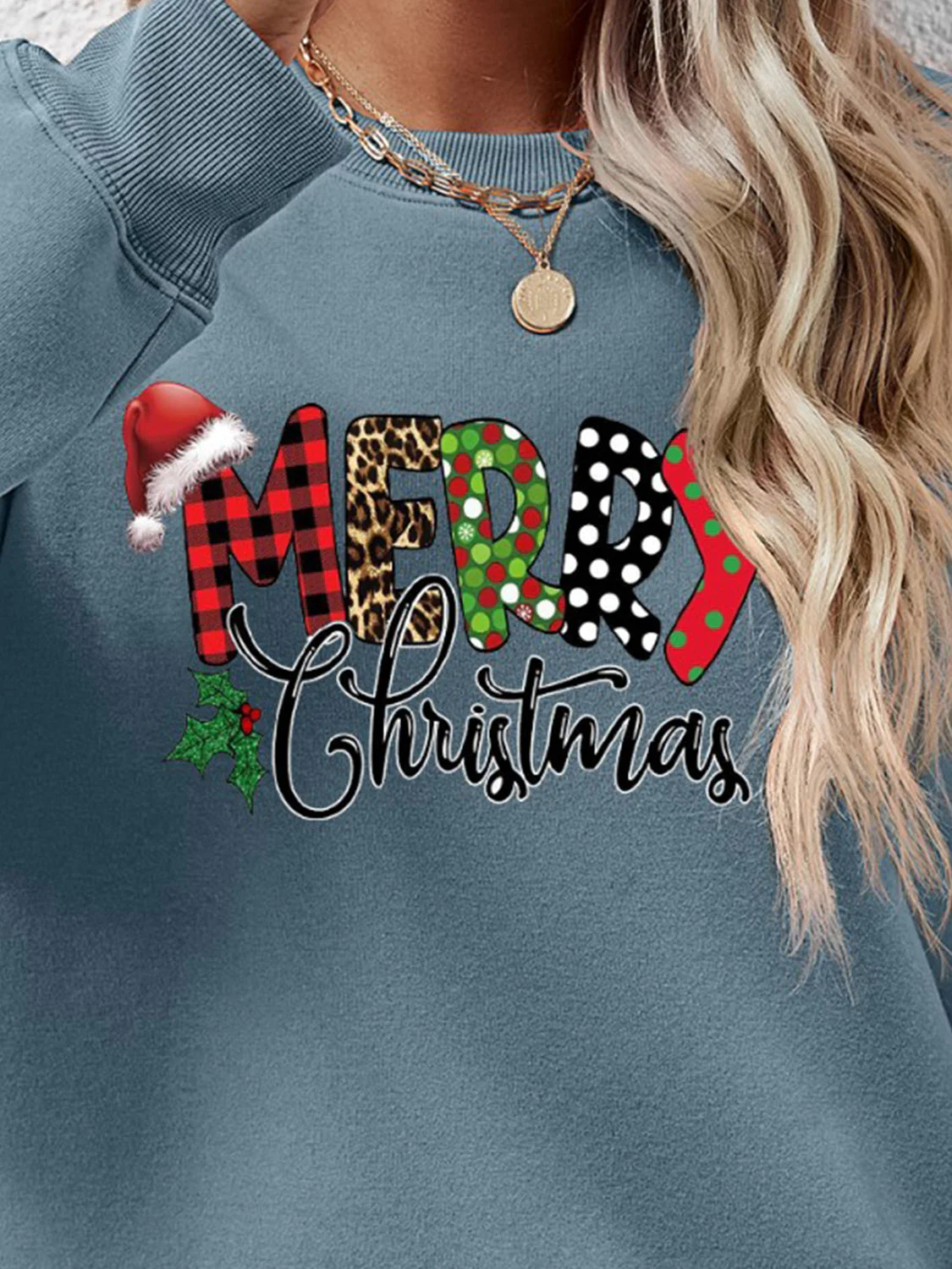 MERRY CHRISTMAS Round Neck Dropped Shoulder Sweatshirt - Image 11