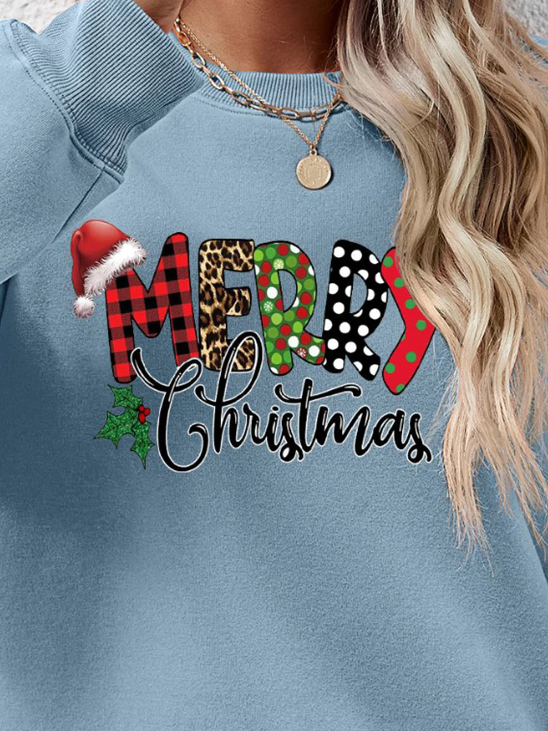 MERRY CHRISTMAS Round Neck Dropped Shoulder Sweatshirt - Image 17