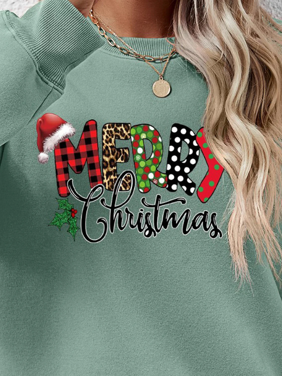 MERRY CHRISTMAS Round Neck Dropped Shoulder Sweatshirt - Image 20
