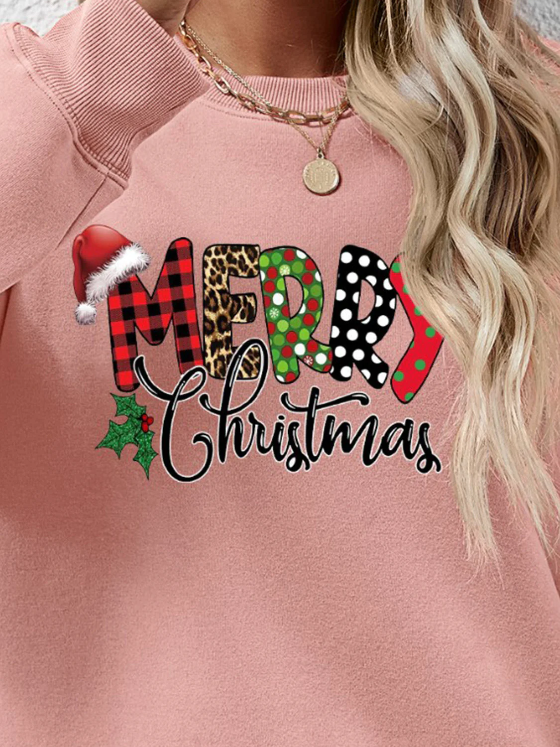 MERRY CHRISTMAS Round Neck Dropped Shoulder Sweatshirt - Image 3