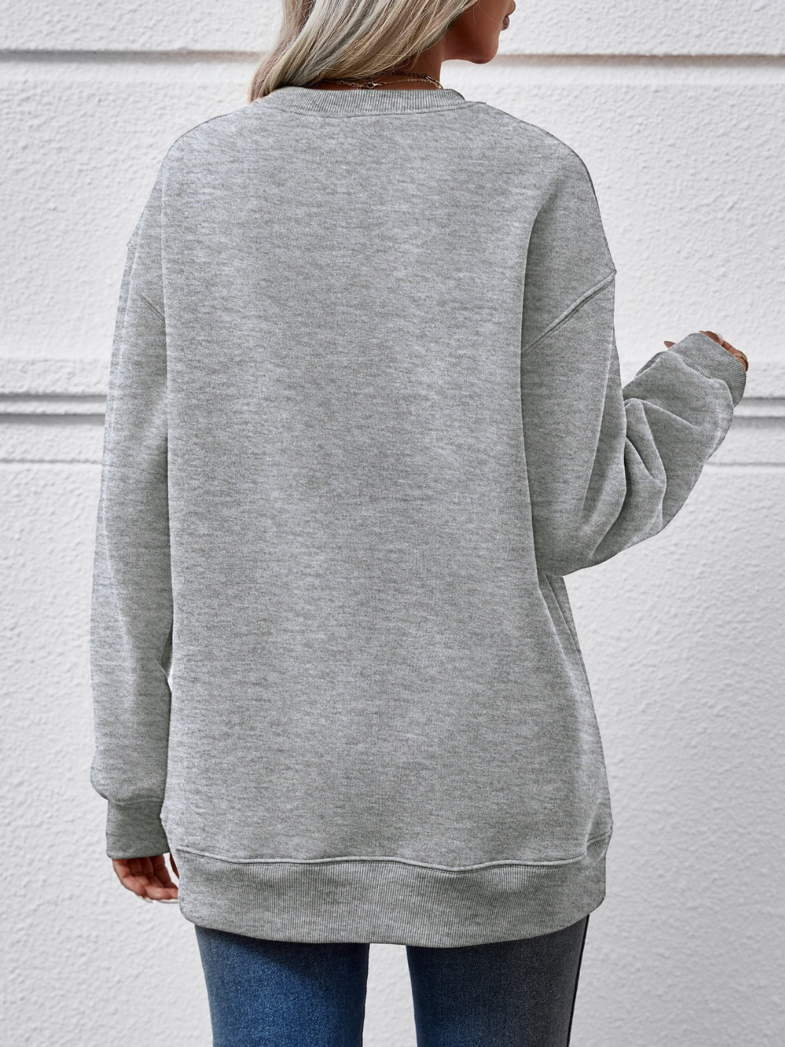 MERRY CHRISTMAS Round Neck Dropped Shoulder Sweatshirt - Image 6