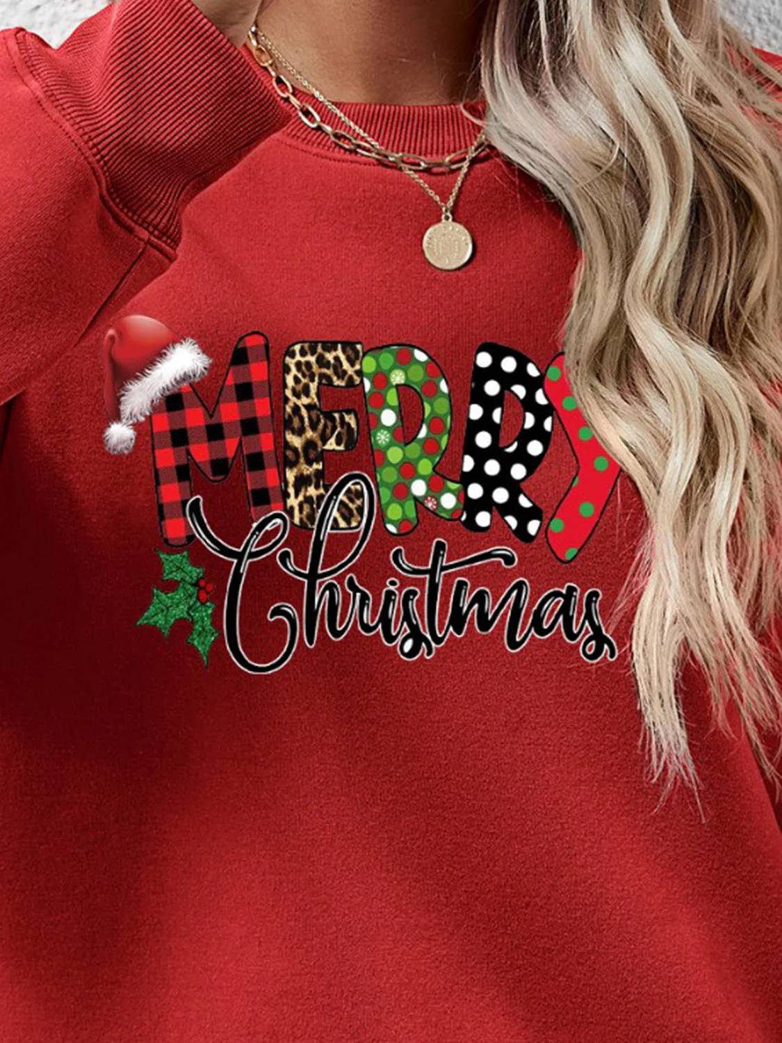 MERRY CHRISTMAS Round Neck Dropped Shoulder Sweatshirt - Image 8