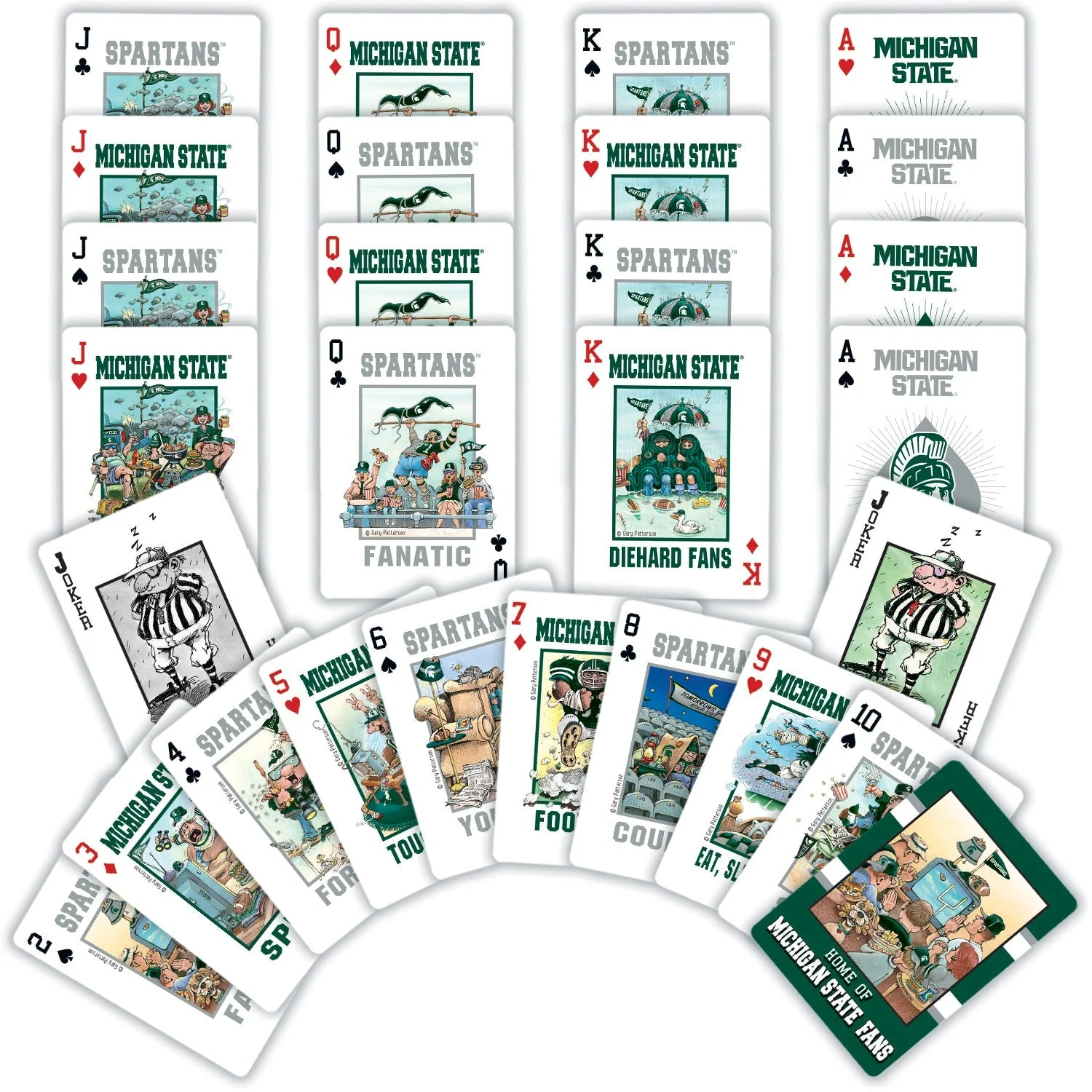 Michigan State Spartans Fan Deck Playing Cards - 54 Card Deck by MasterPieces Puzzle Company INC - Image 2