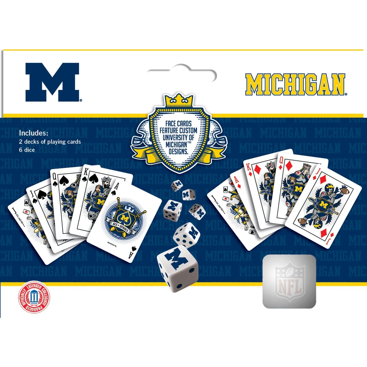 Michigan Wolverines - 2-Pack Playing Cards & Dice Set by MasterPieces Puzzle Company INC - Image 3