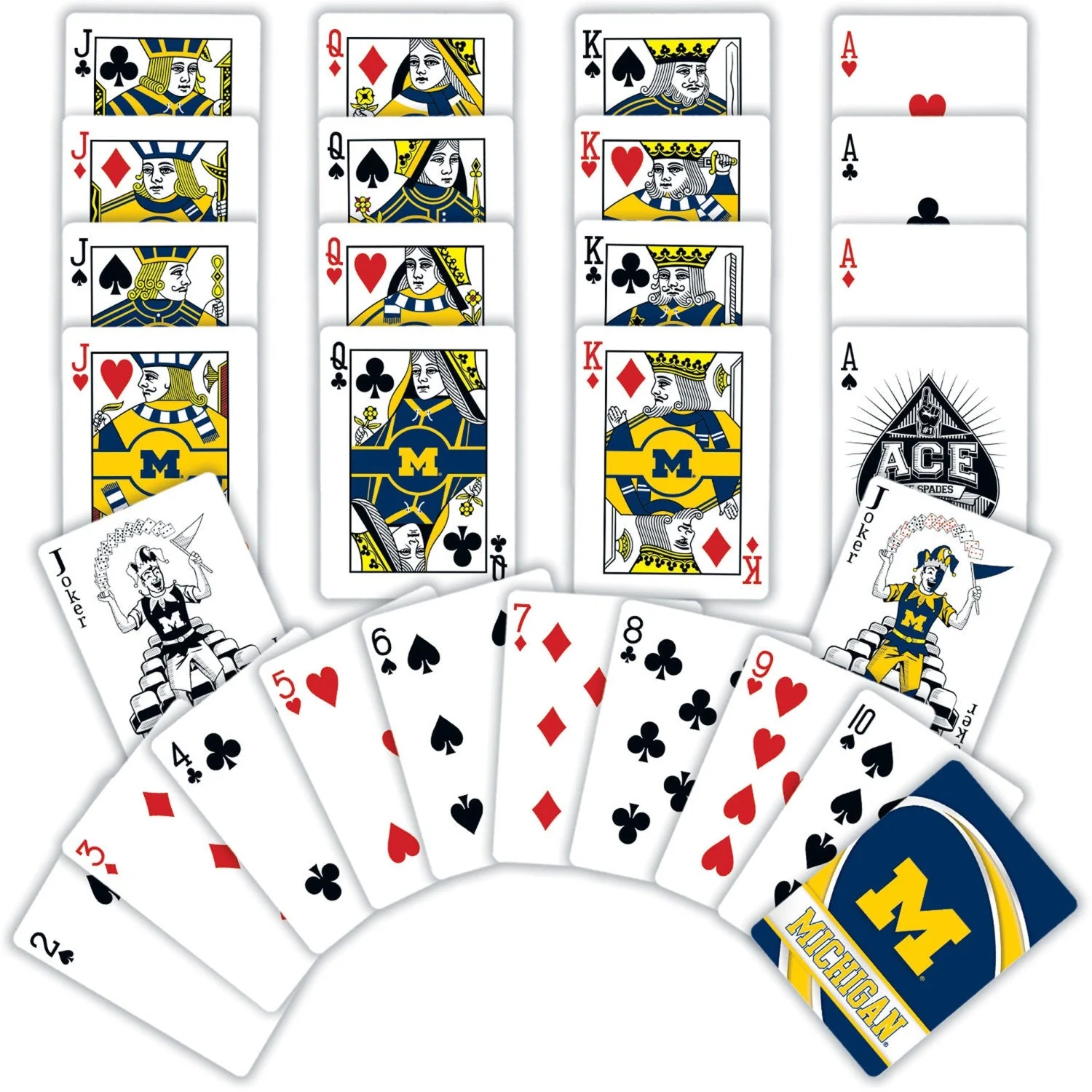 Michigan Wolverines Playing Cards - 54 Card Deck by MasterPieces Puzzle Company INC - Image 2