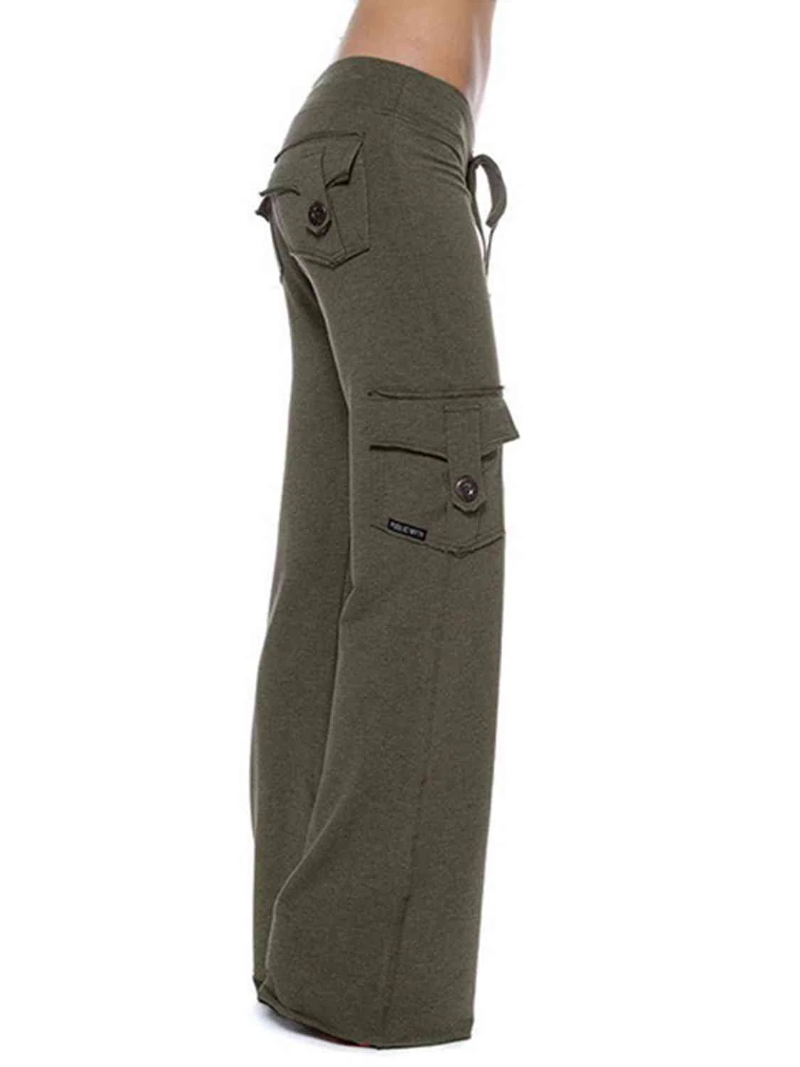 Mid Waist Pants with Pockets - Image 11