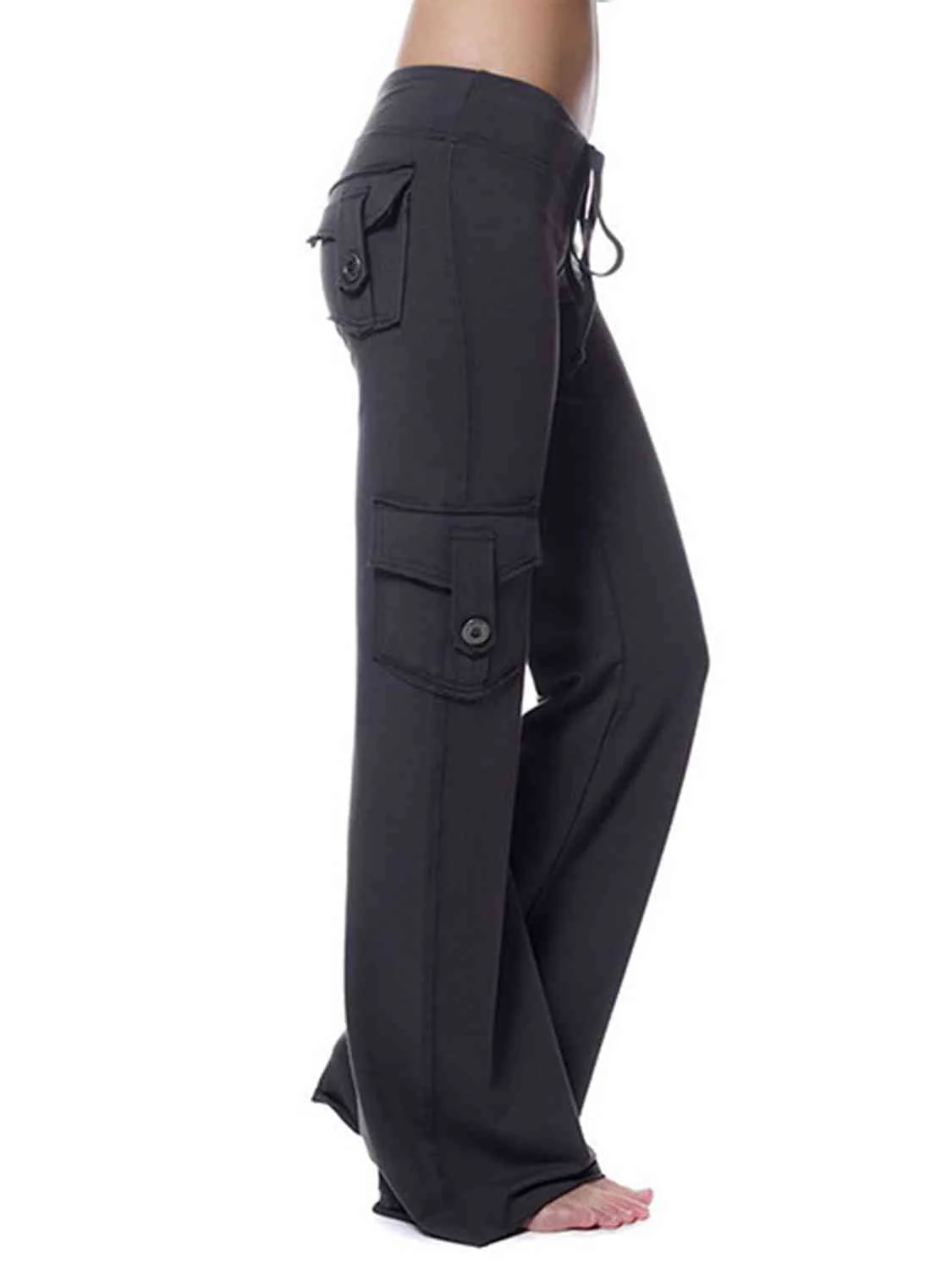 Mid Waist Pants with Pockets - Image 14