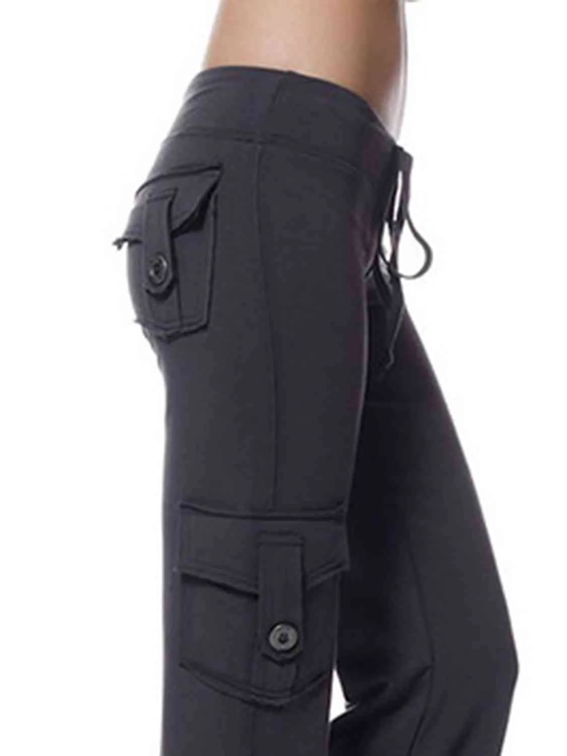 Mid Waist Pants with Pockets - Image 15