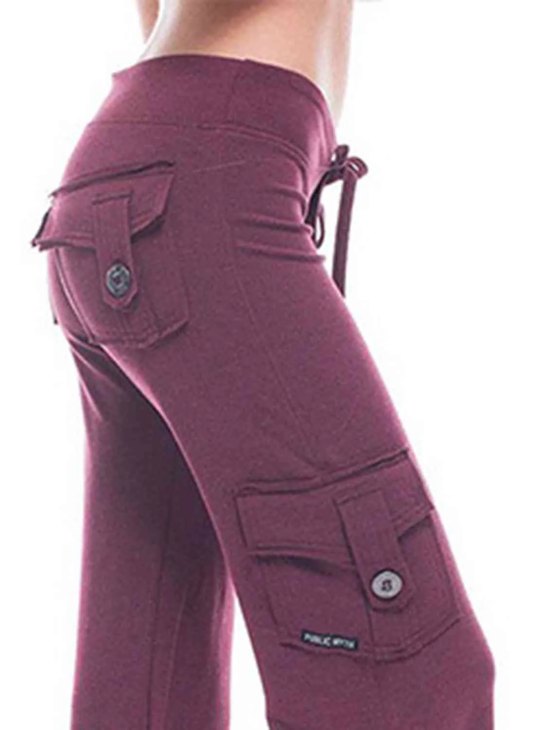 Mid Waist Pants with Pockets - Image 2