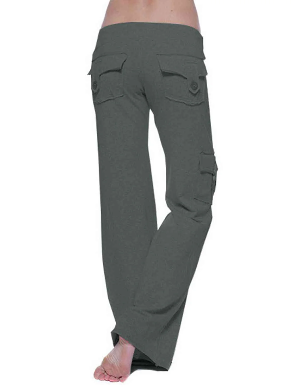 Mid Waist Pants with Pockets - Image 20