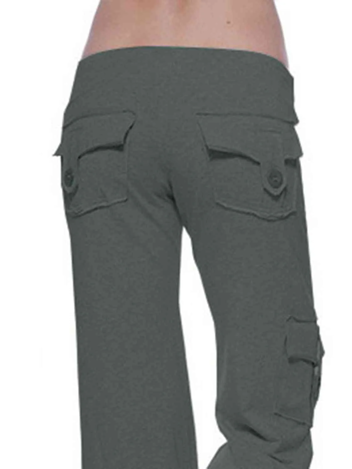 Mid Waist Pants with Pockets - Image 21