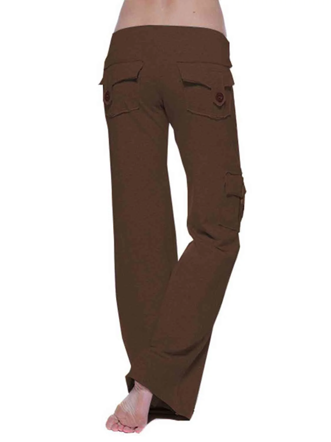 Mid Waist Pants with Pockets - Image 23