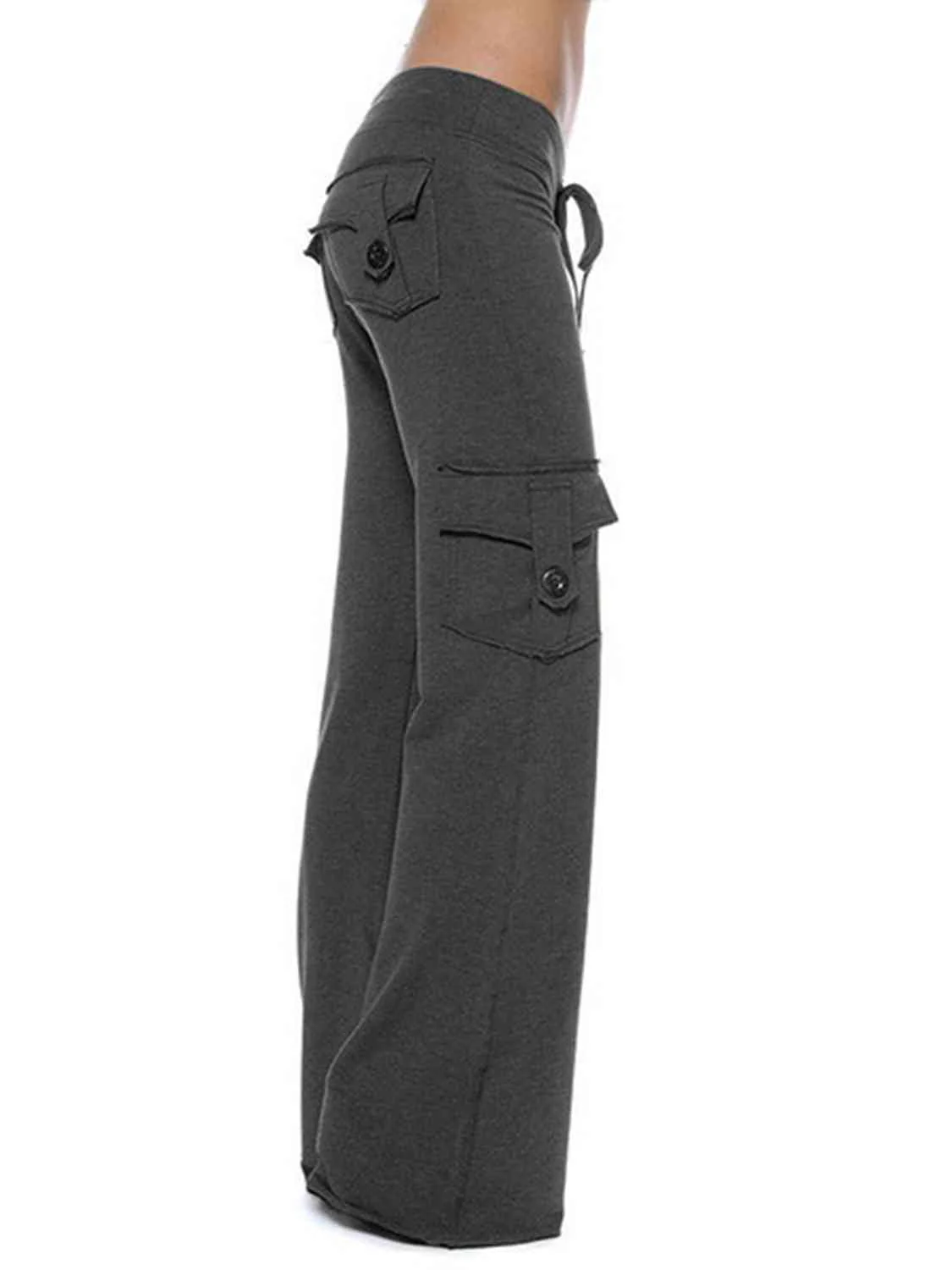 Mid Waist Pants with Pockets - Image 26