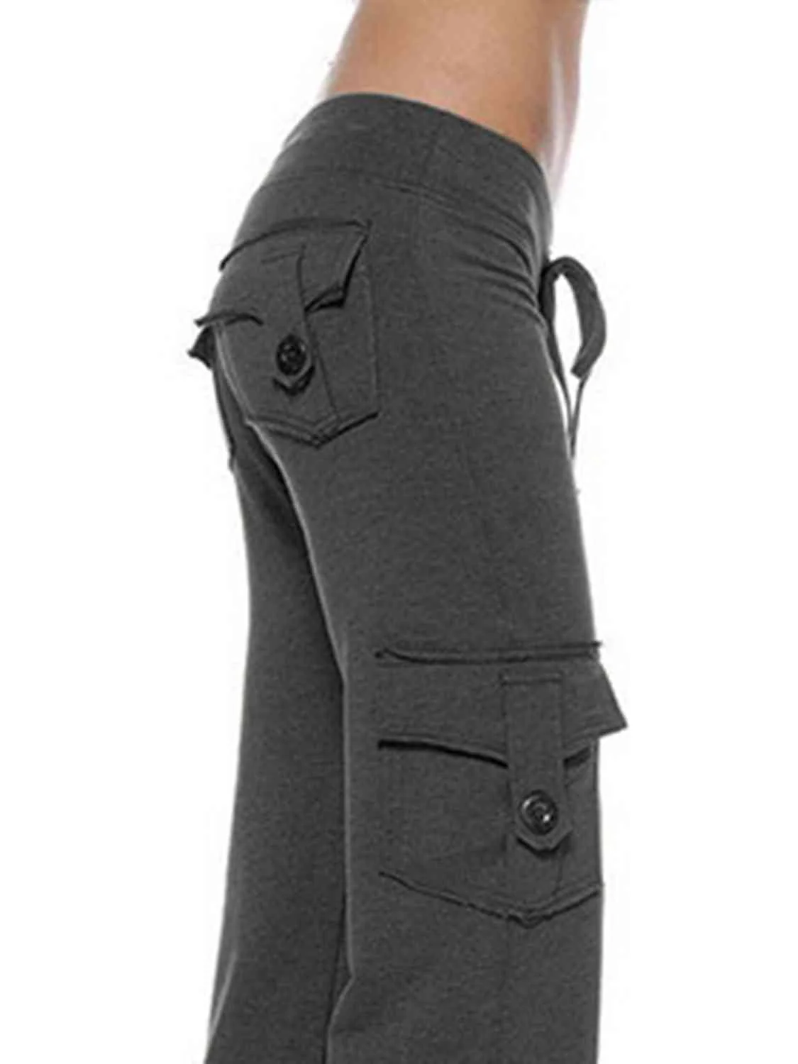 Mid Waist Pants with Pockets - Image 27