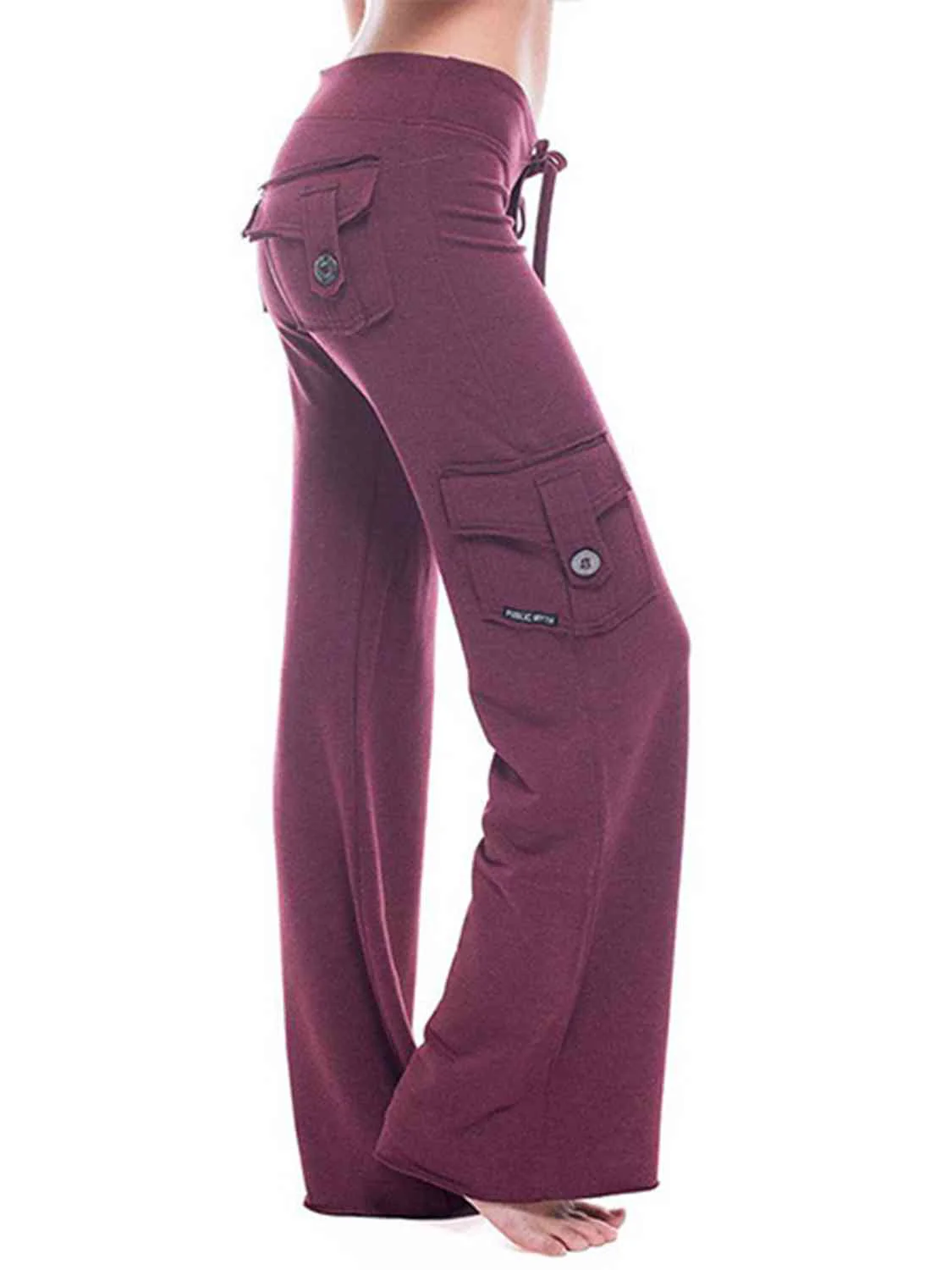 Mid Waist Pants with Pockets - Image 3