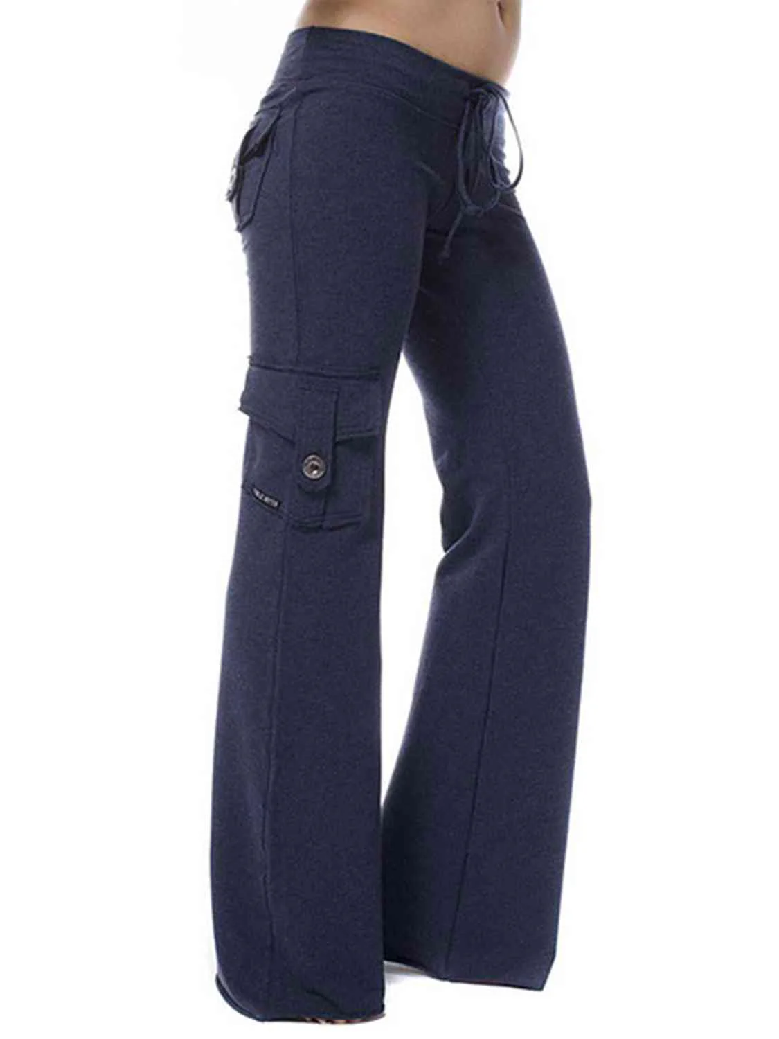 Mid Waist Pants with Pockets - Image 5