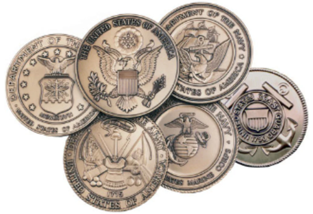 Military Service Medallions in Solid Brass Set of 6 Medallions. by The Military Gift Store - Image 2