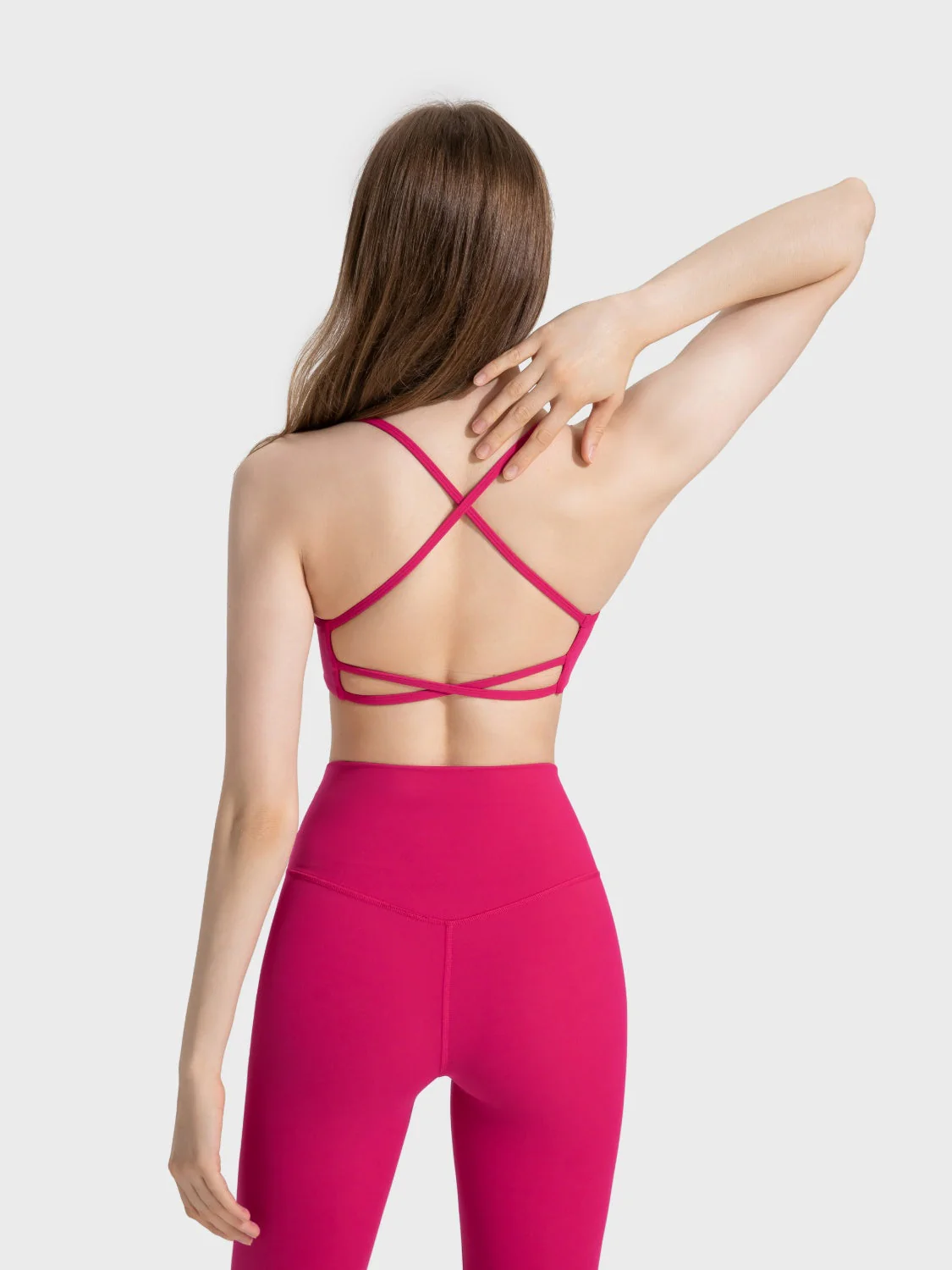 Millennia Crisscross Back Scoop Neck Active Cami with Detachable Chest Pads - Image 12