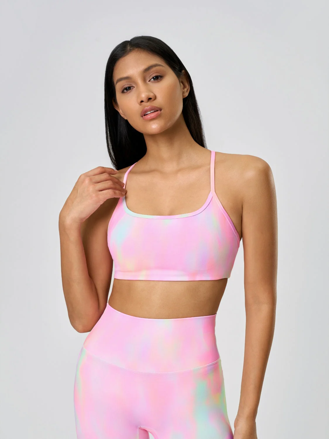 Millennia Crisscross Back Scoop Neck Active Cami with Detachable Chest Pads - Image 16