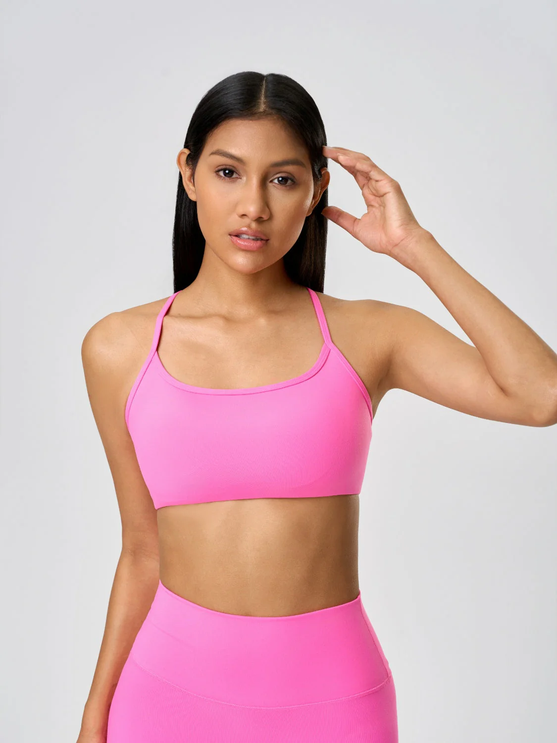 Millennia Crisscross Back Scoop Neck Active Cami with Detachable Chest Pads - Image 19