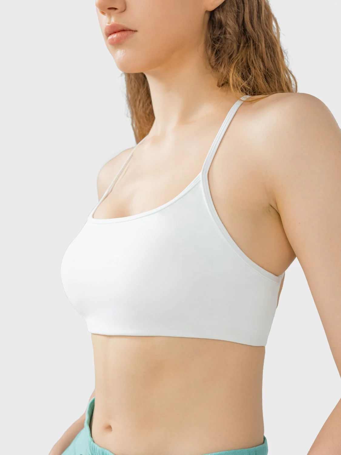 Millennia Crisscross Back Scoop Neck Active Cami with Detachable Chest Pads - Image 2