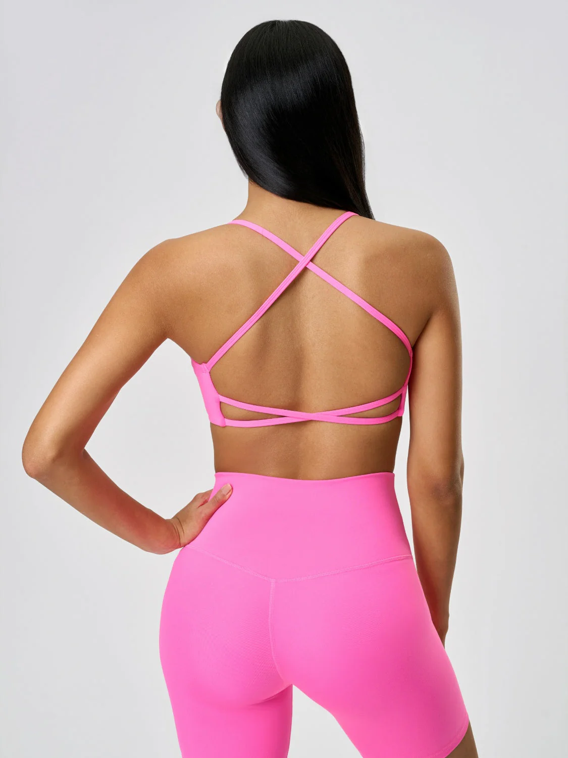 Millennia Crisscross Back Scoop Neck Active Cami with Detachable Chest Pads - Image 21