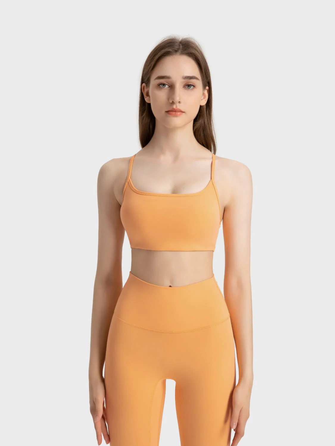 Millennia Crisscross Back Scoop Neck Active Cami with Detachable Chest Pads - Image 32