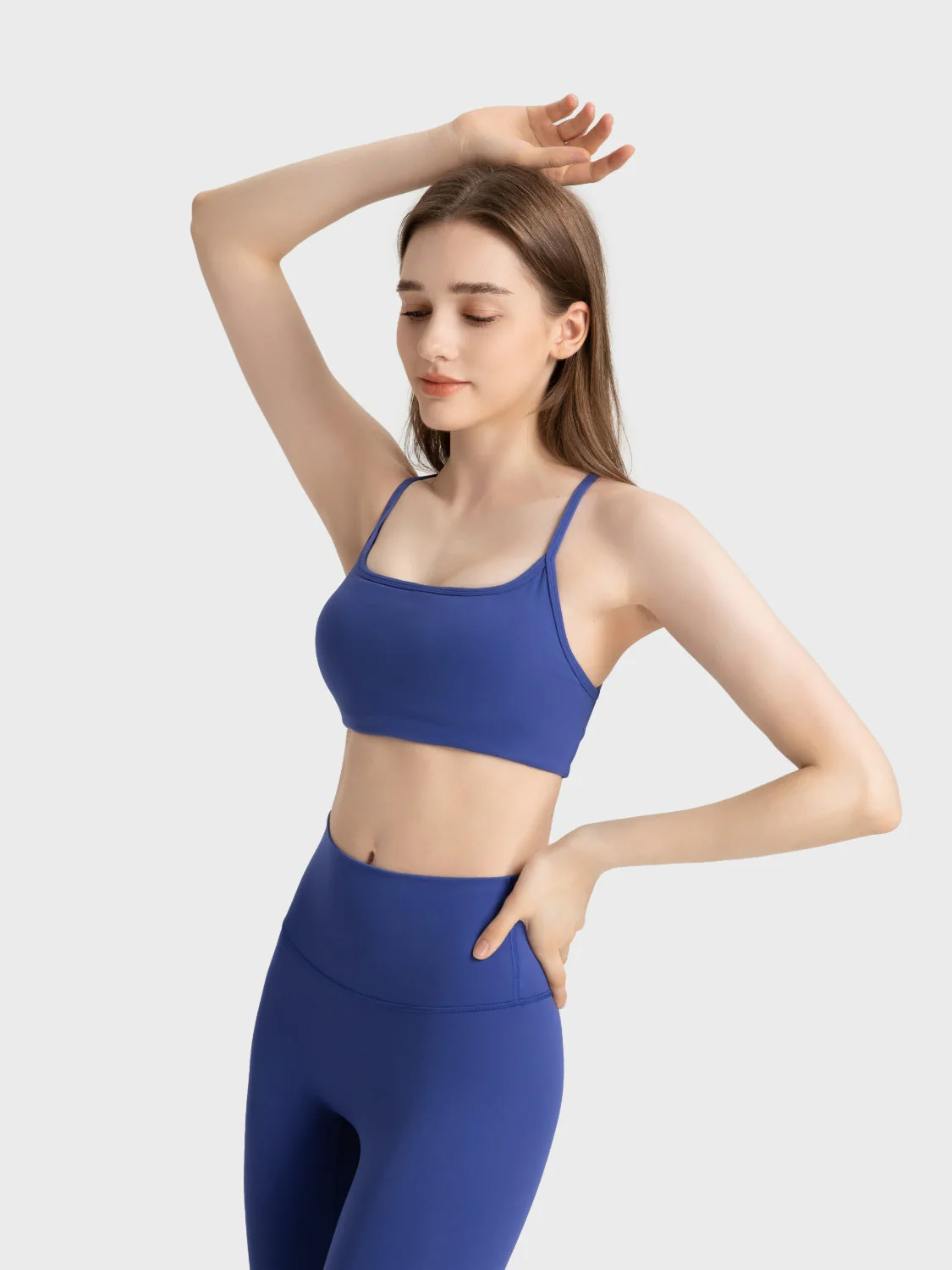 Millennia Crisscross Back Scoop Neck Active Cami with Detachable Chest Pads - Image 34