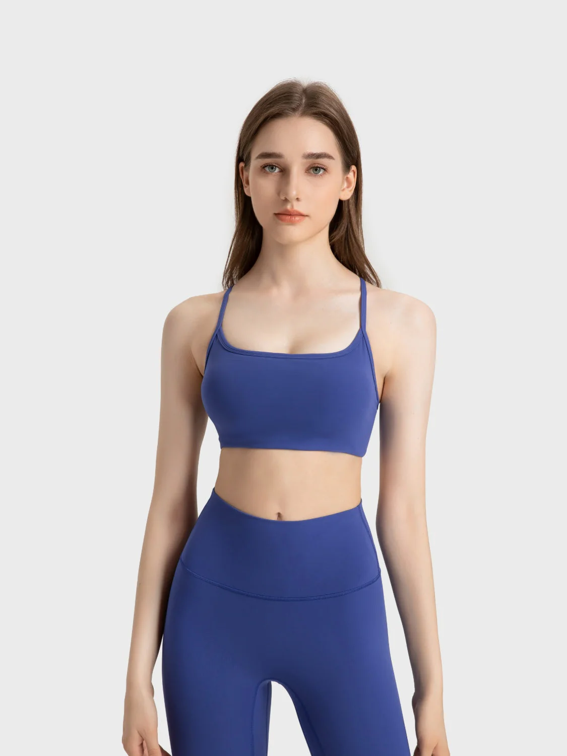 Millennia Crisscross Back Scoop Neck Active Cami with Detachable Chest Pads - Image 35