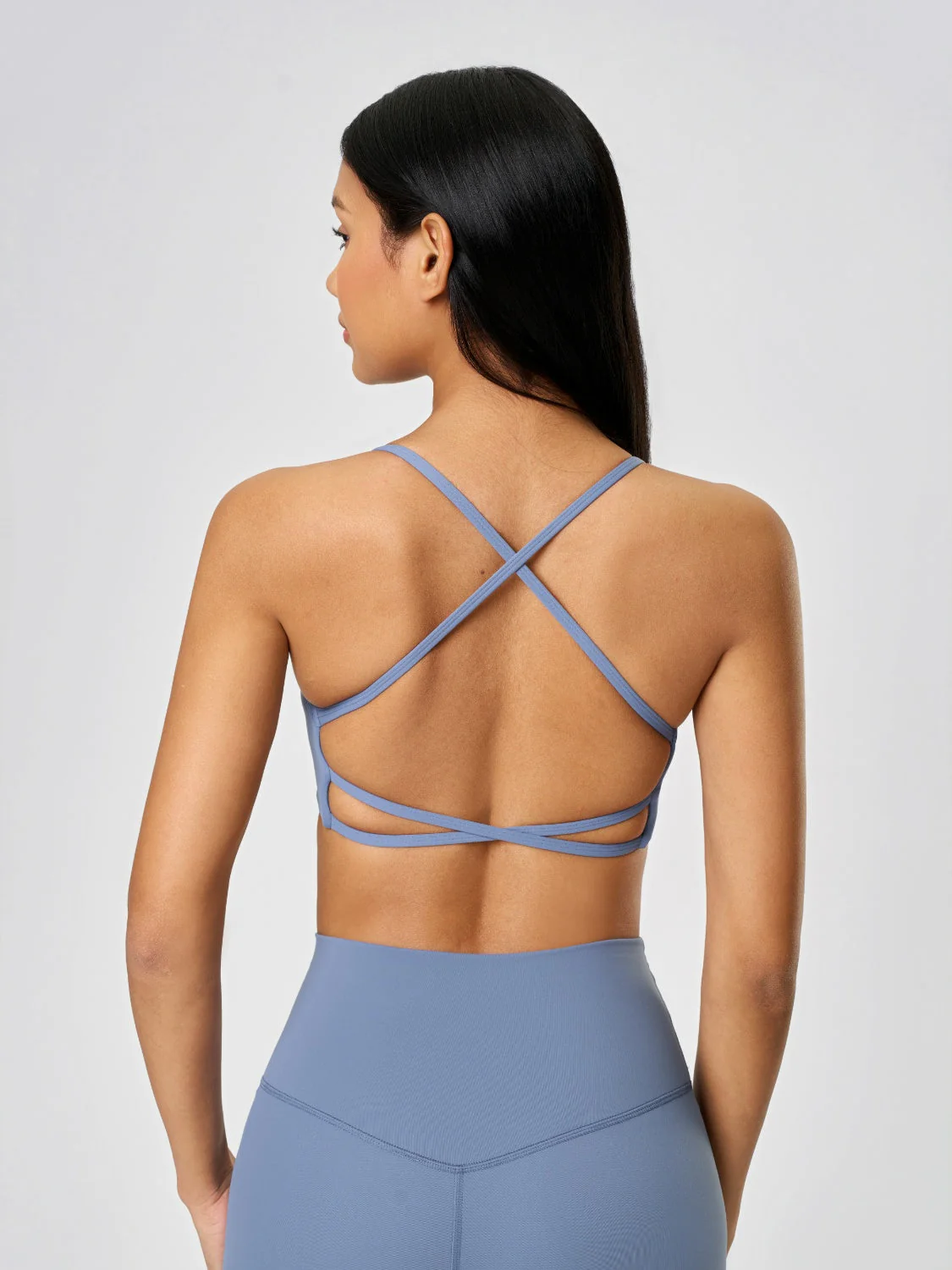 Millennia Crisscross Back Scoop Neck Active Cami with Detachable Chest Pads - Image 6