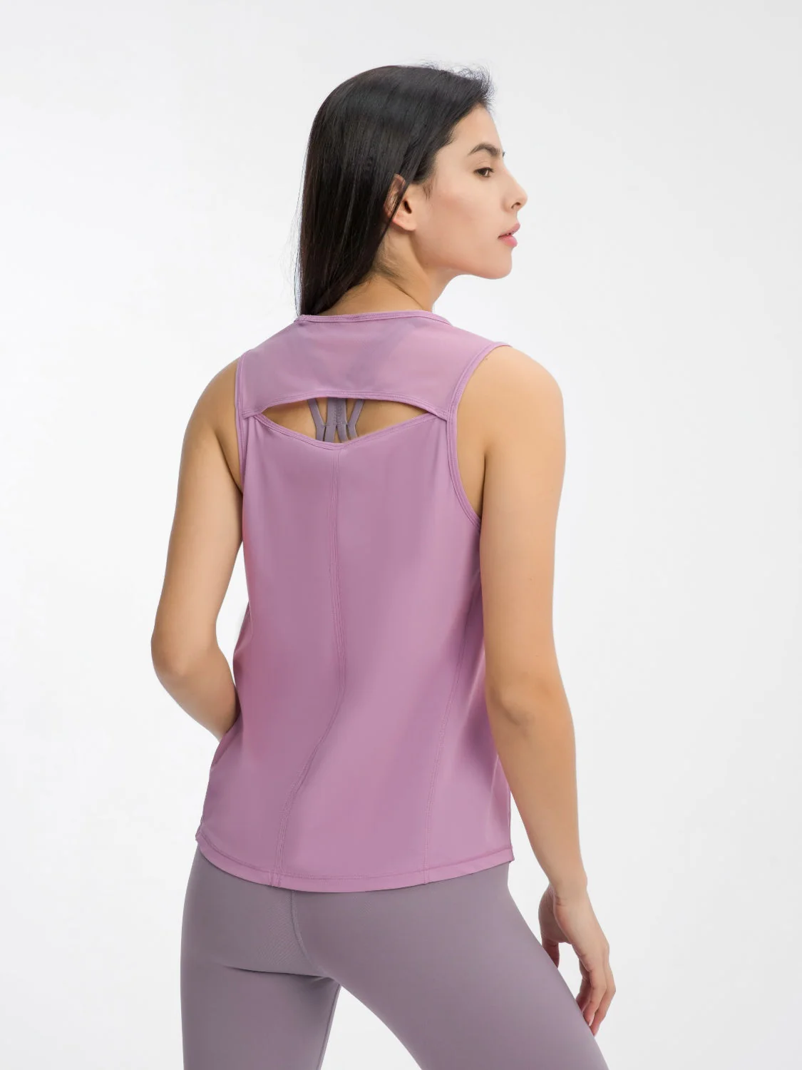 Millennia Cutout Back Round Neck Active Tank - Image 20