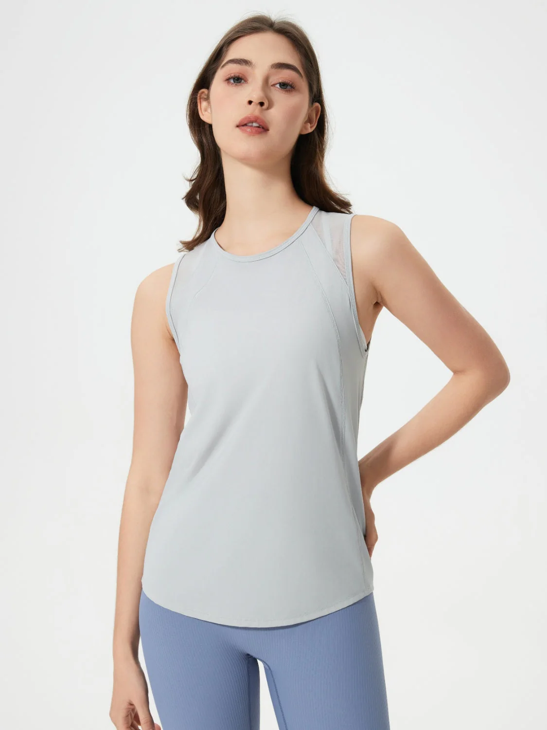Millennia Cutout Back Round Neck Active Tank - Image 28