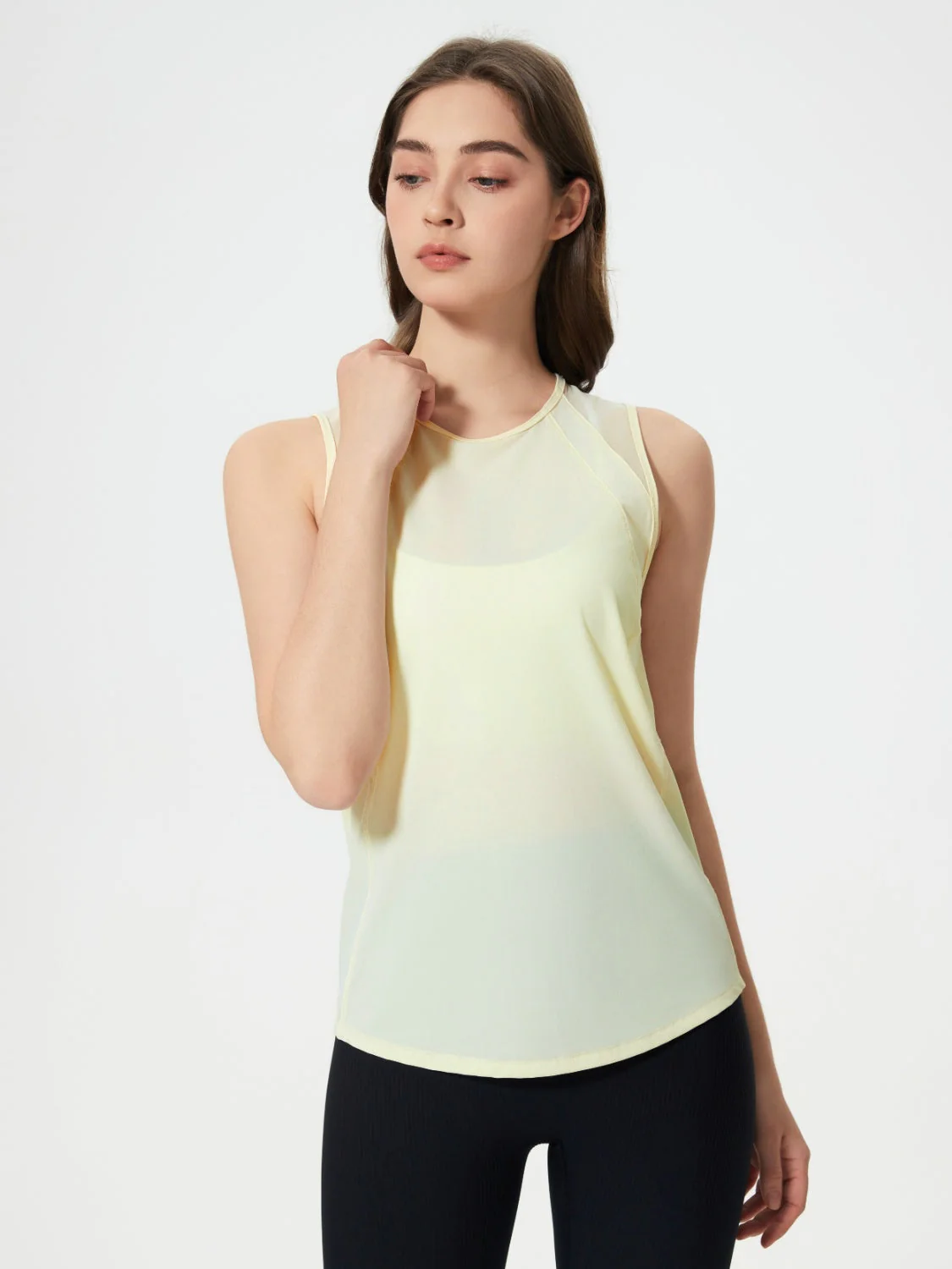 Millennia Cutout Back Round Neck Active Tank - Image 33