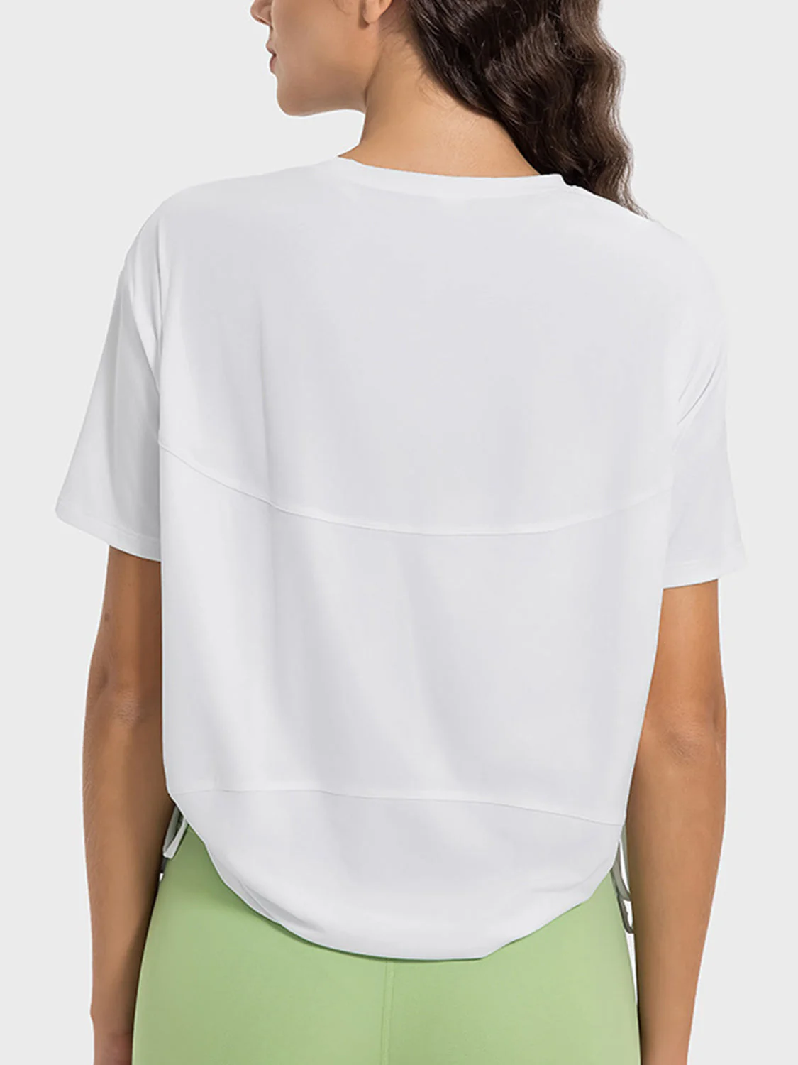 Millennia Drawstring Round Neck Short Sleeve Active T-Shirt - Image 8
