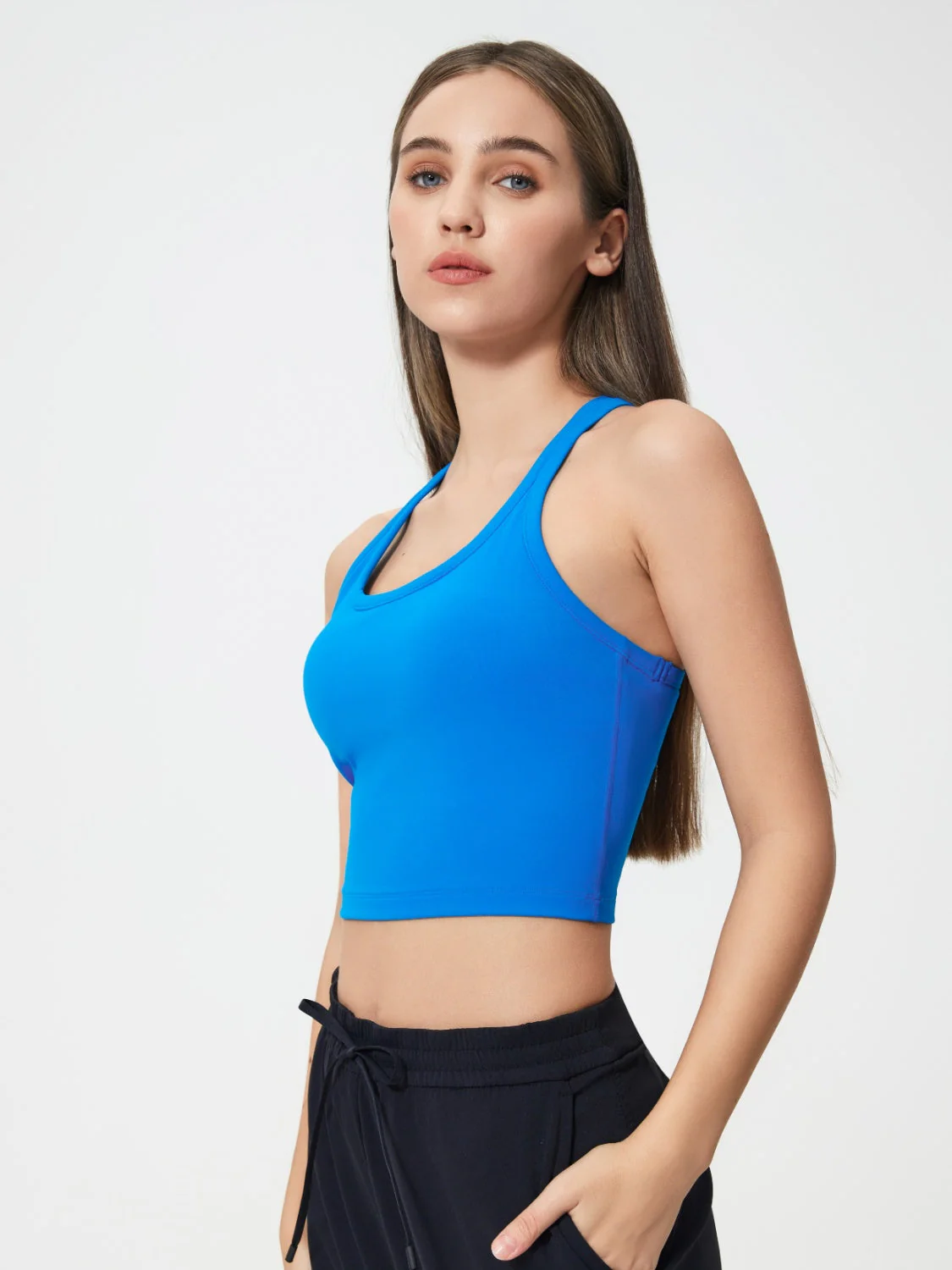 Millennia Scoop Neck Active Tank with Detachable Chest Pads - Image 2