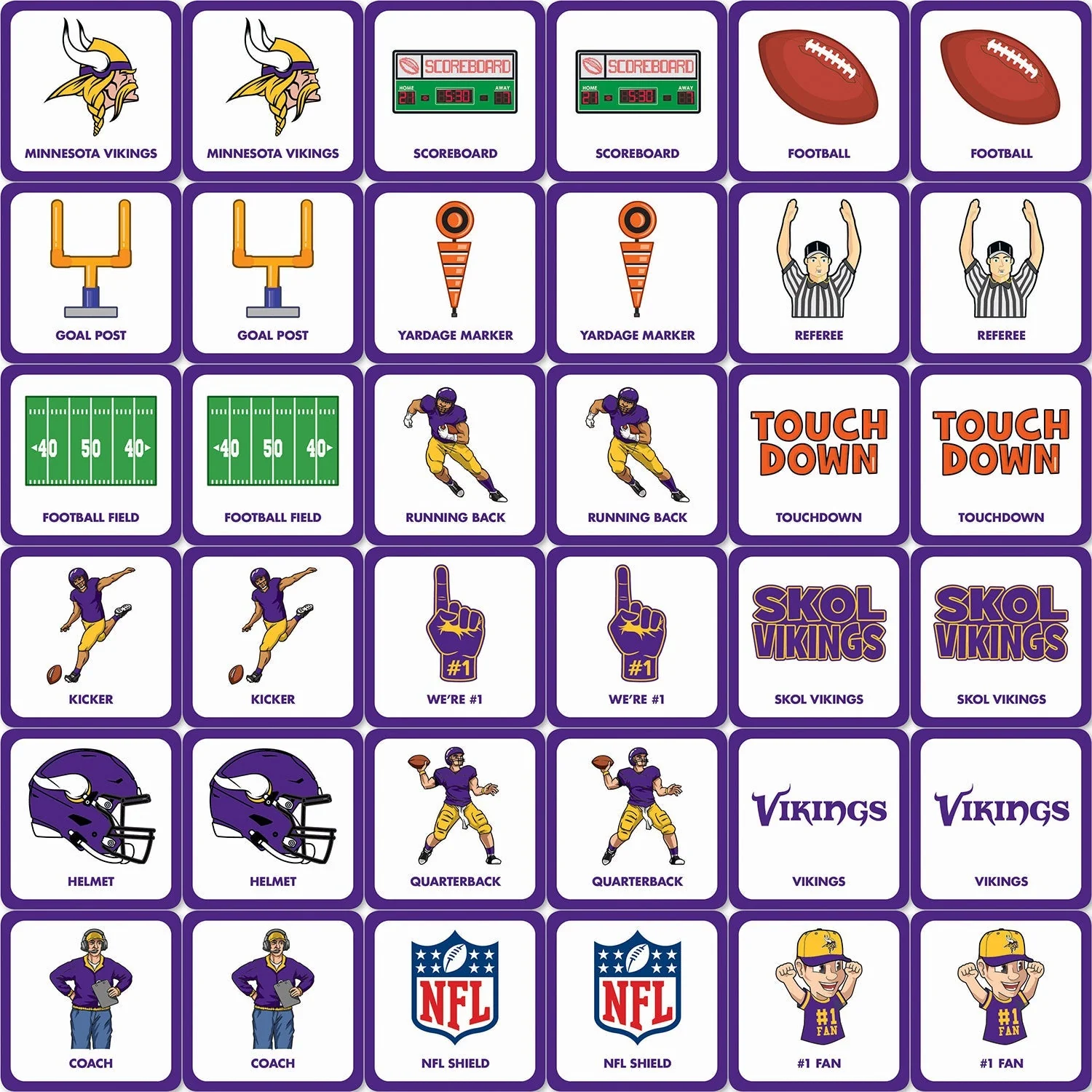 Minnesota Vikings Matching Game by MasterPieces Puzzle Company INC - Image 2