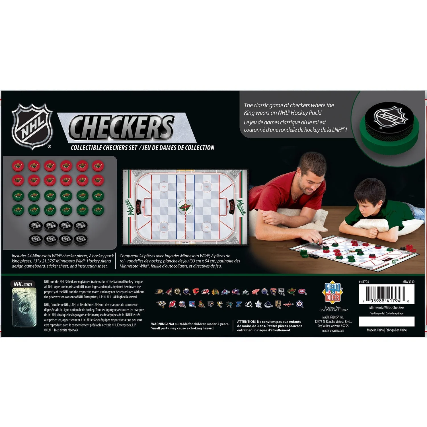 Minnesota Wild Checkers Board Game by MasterPieces Puzzle Company INC - Image 3