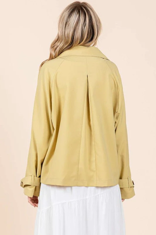 Mittoshop Double Breasted Long Sleeve Trench Coat Jacket - Image 2