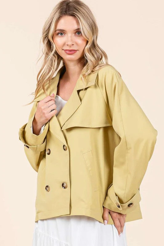 Mittoshop Double Breasted Long Sleeve Trench Coat Jacket - Image 4