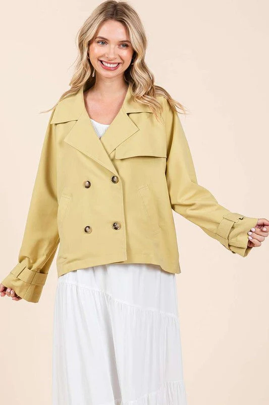 Mittoshop Double Breasted Long Sleeve Trench Coat Jacket - Image 5