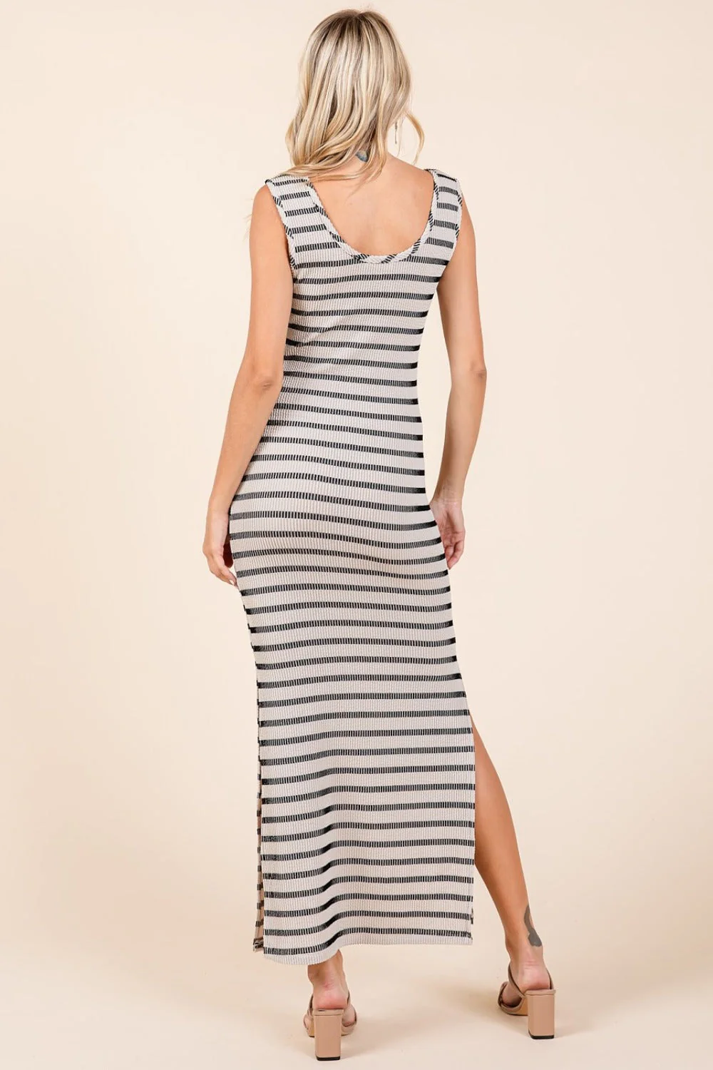 Mittoshop Striped Scoop Neck Sleeveless Maxi Dress - Image 2