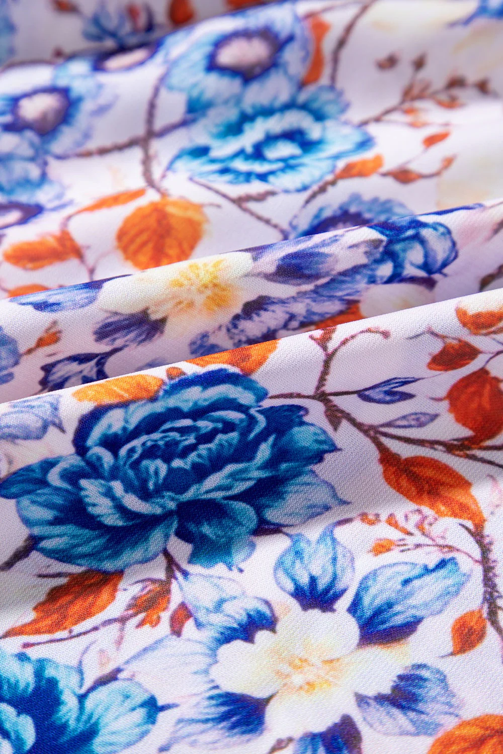 Mixed Floral Print Tie Neck Short Sleeve Dress - Image 10