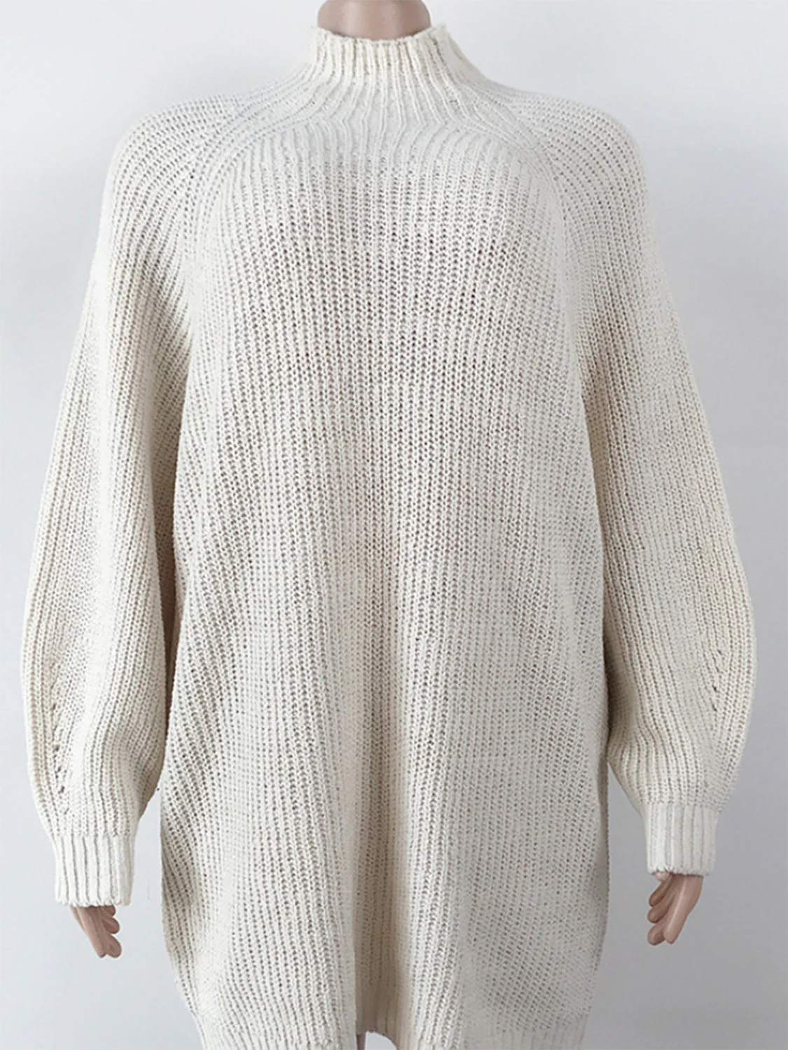 Mock Neck Dropped Shoulder Sweater Dress - Image 15